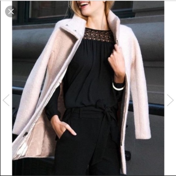 LOFT Funnel-Neck Coat in Pale Pink size Large - Picture 2 of 7